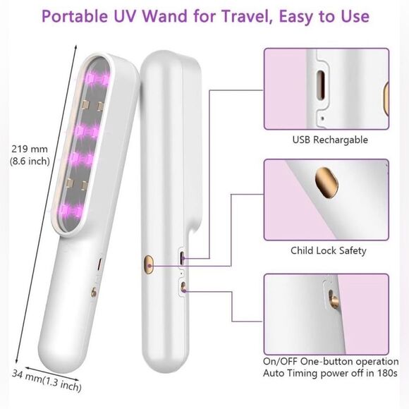 Purpleglow UV-C Light Sanitizer , UVC Light Sterilizer, Portable UV-C Wand. - Picture 11 of 13